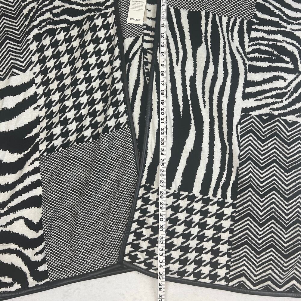 Chico’s Ruana Wrap Size S/M Zebra Mixed Knit NWT Colorblock Patchwork Versatile - Picture 7 of 11